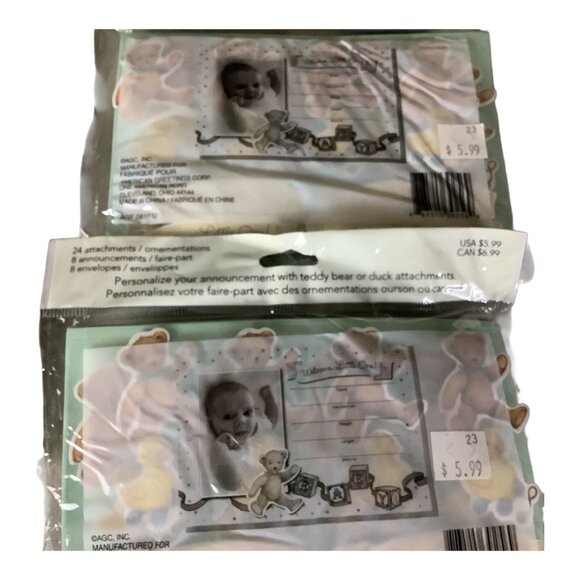 American Greetings Welcome Little One Baby Birth Announcement Kits 4 Packs - Picture 6 of 7